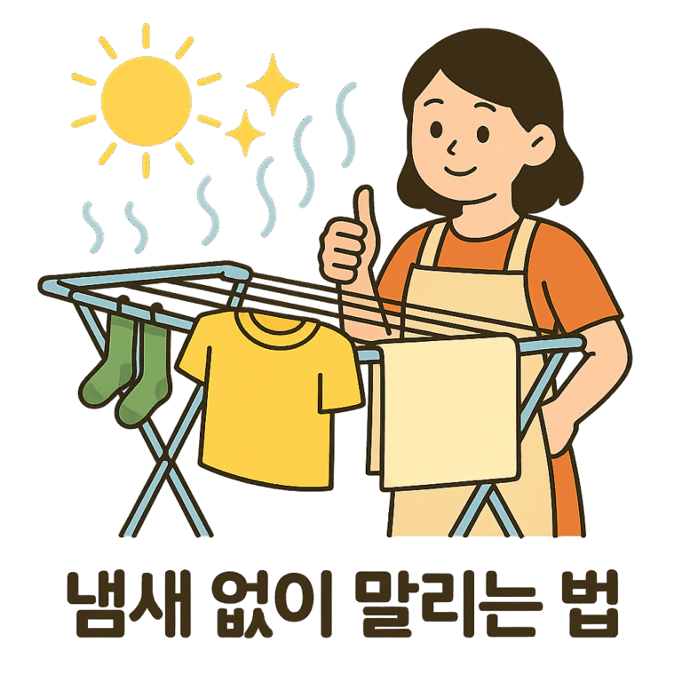 빨래 건조대 냄새 없이 말리는 법 (실내 건조 기준)